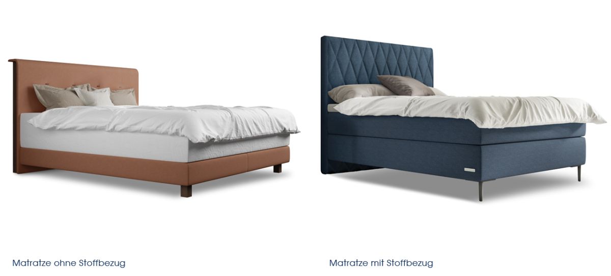 Boxspring Matratze mit und ohne Stoffbezug