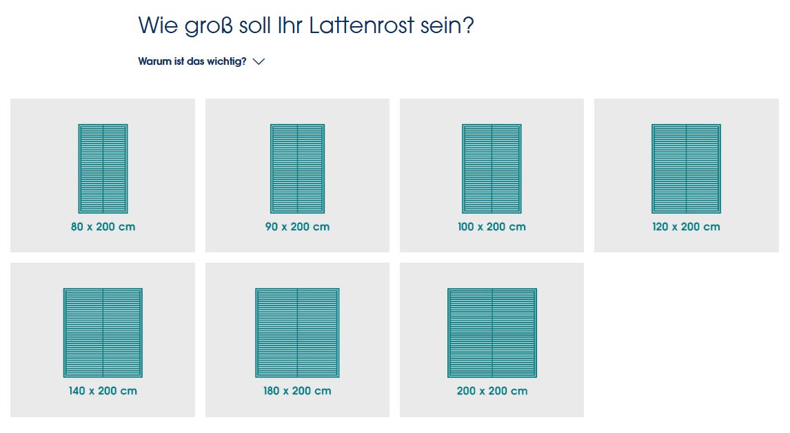 Größe des Lattenrosts